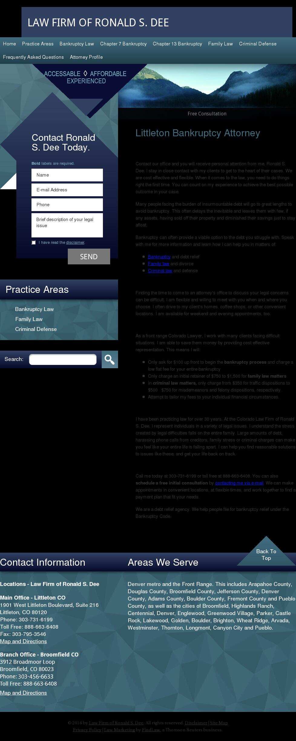 Law Firm of Ronald S. Dee - Broomfield CO Lawyers