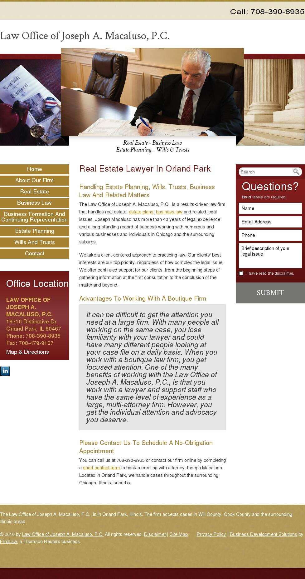 Law Office of Joseph A. Macaluso, P.C. - Orland Park IL Lawyers