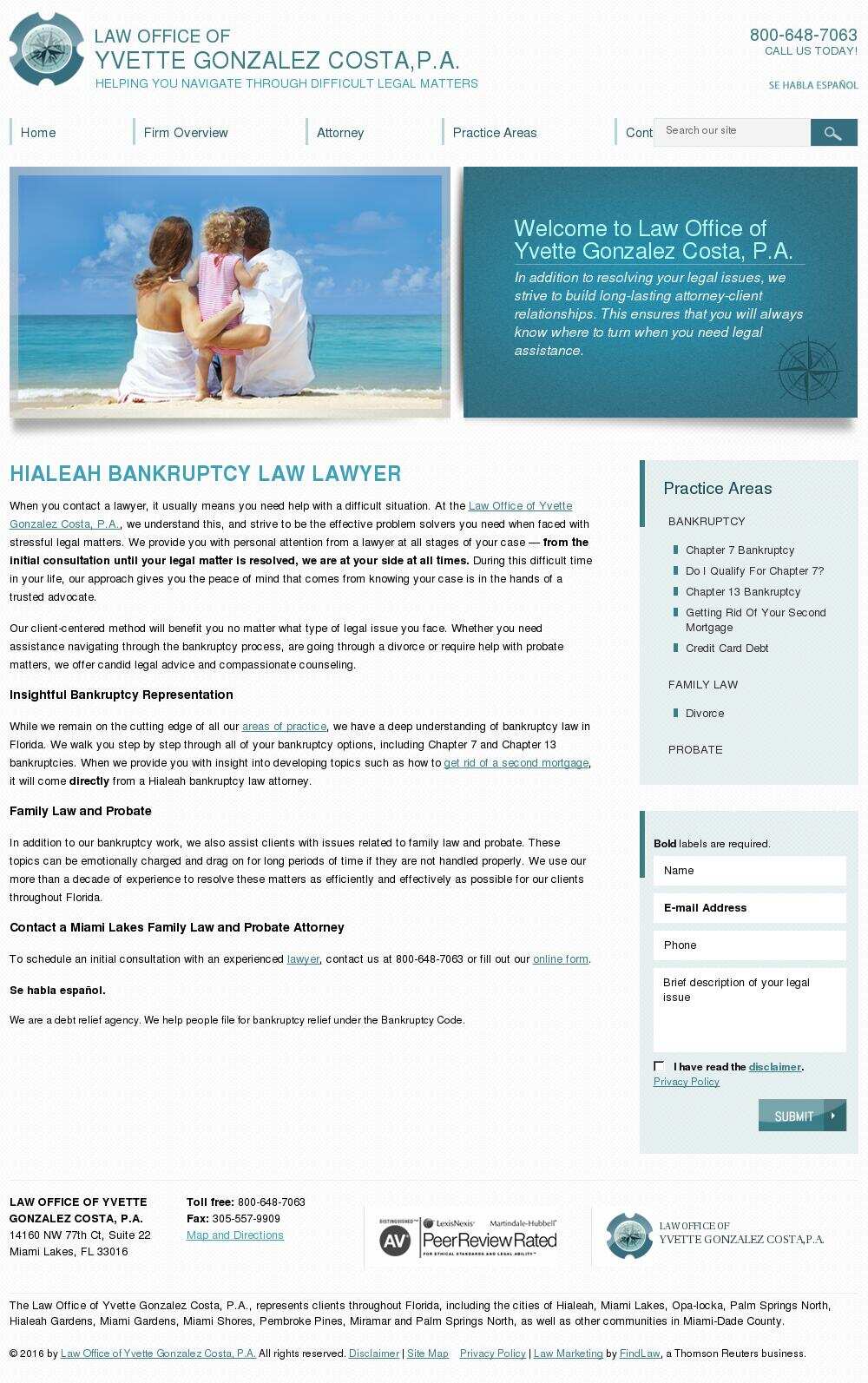 Law Office of Yvette Gonzalez Costa, P.A. - Miami Lakes FL Lawyers