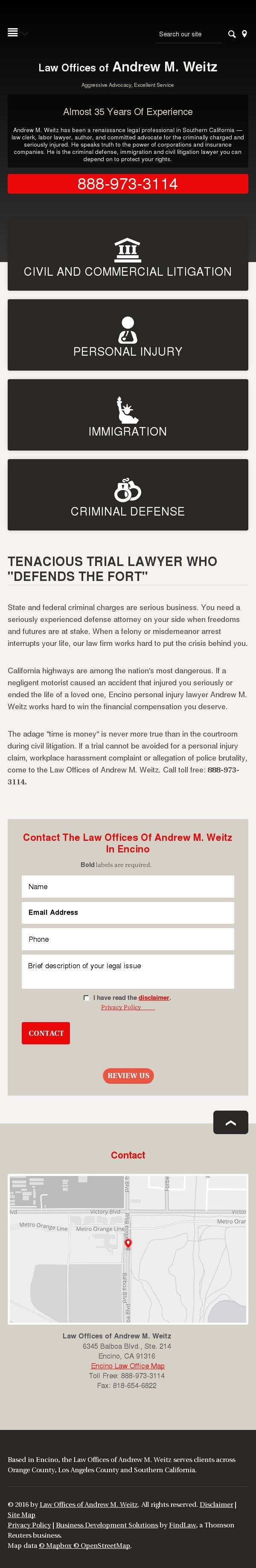 Law Offices of Andrew M. Weitz - Encino CA Lawyers
