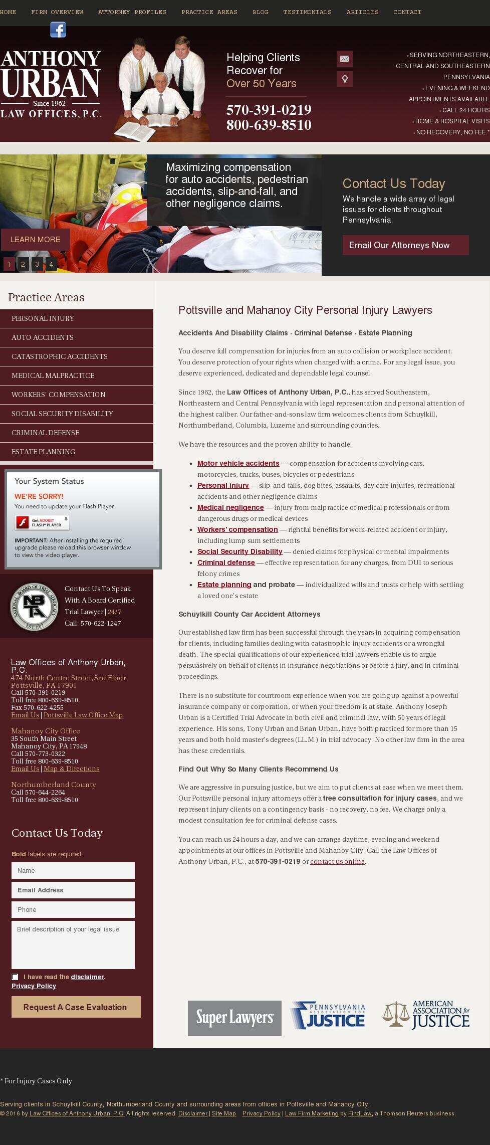 Law Offices of Anthony Urban, P.C. - Pottsville PA Lawyers