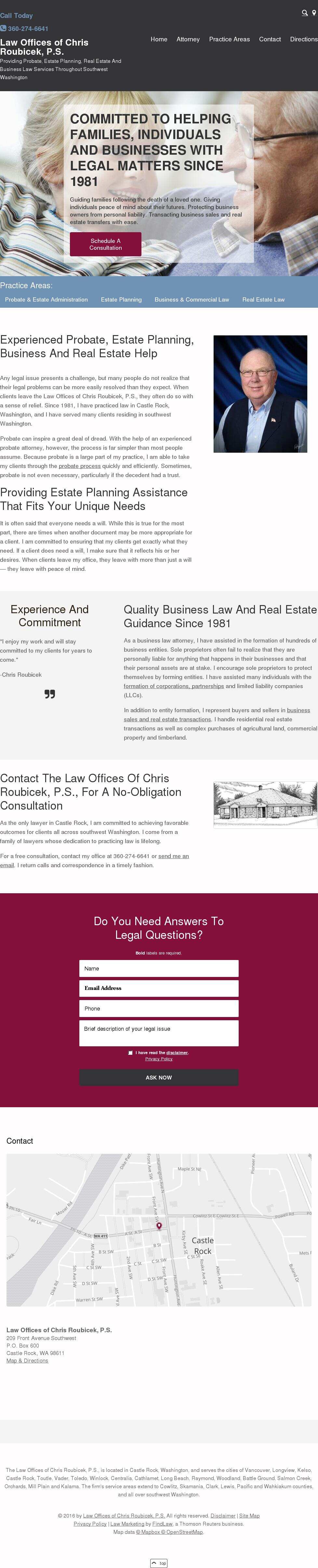 Law Offices of Chris Roubicek, P.S. - Castle Rock WA Lawyers