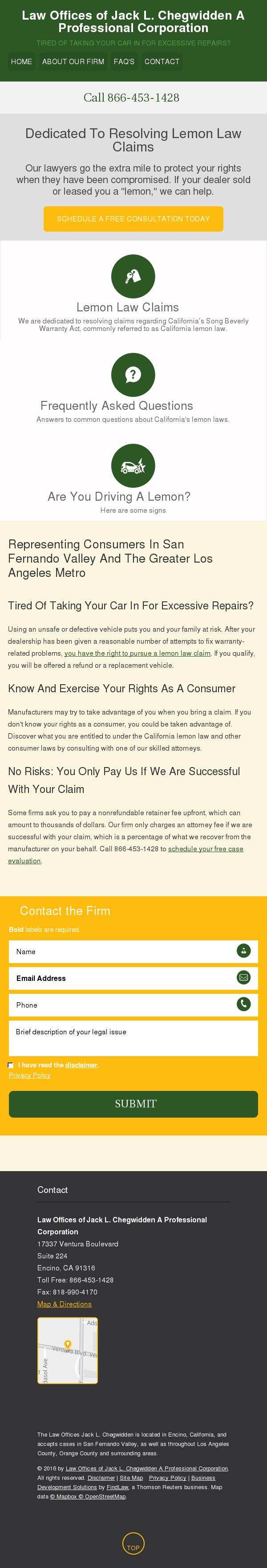 Law Offices of Jack L. Chegwidden A Professional Corporation - Encino CA Lawyers