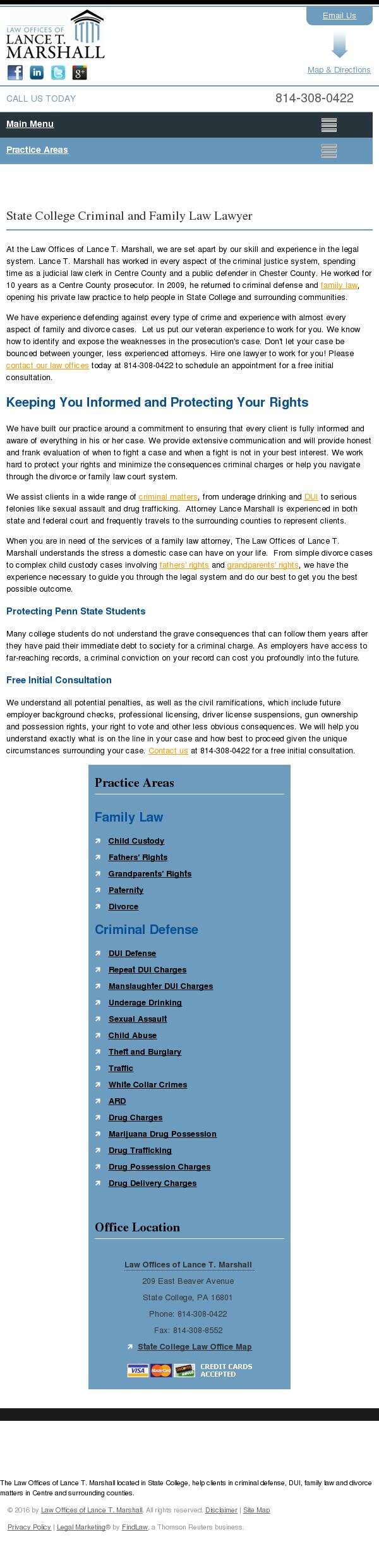Law Offices of Lance T. Marshall - State College PA Lawyers
