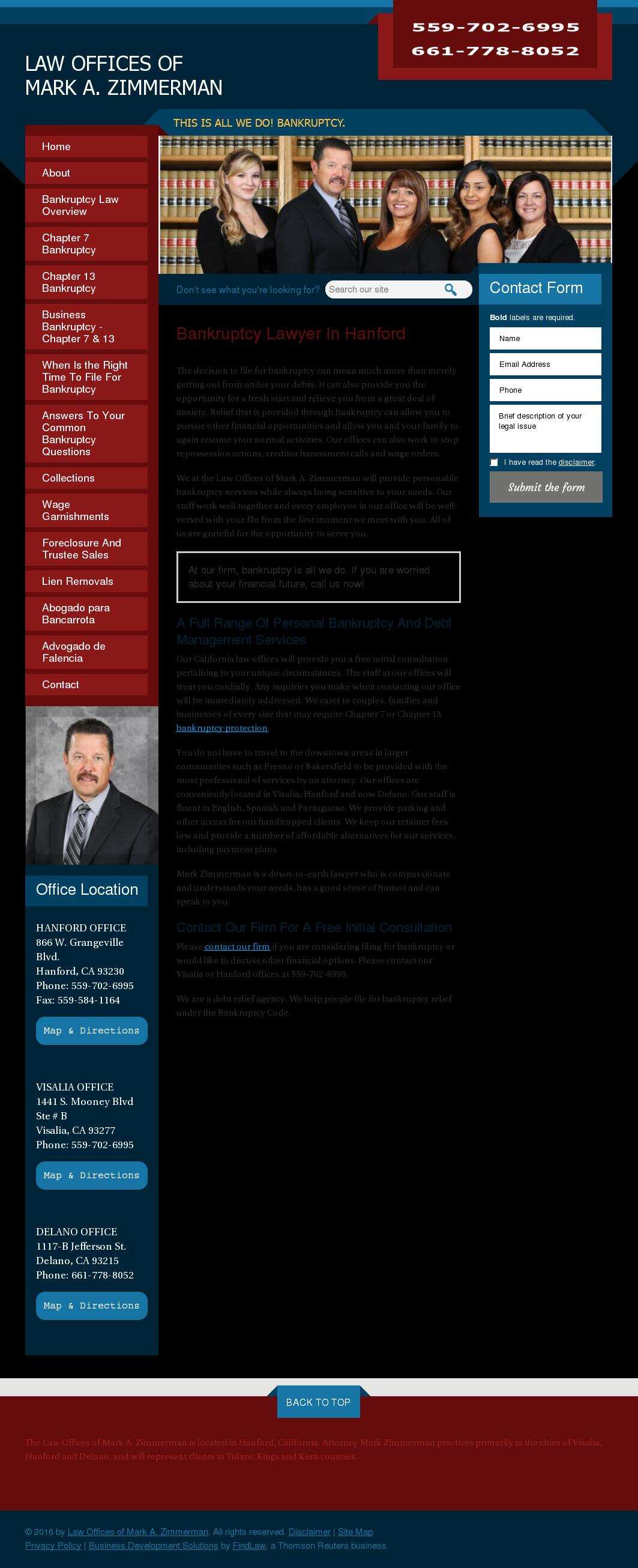 Law Offices of Mark A. Zimmerman - Visalia CA Lawyers