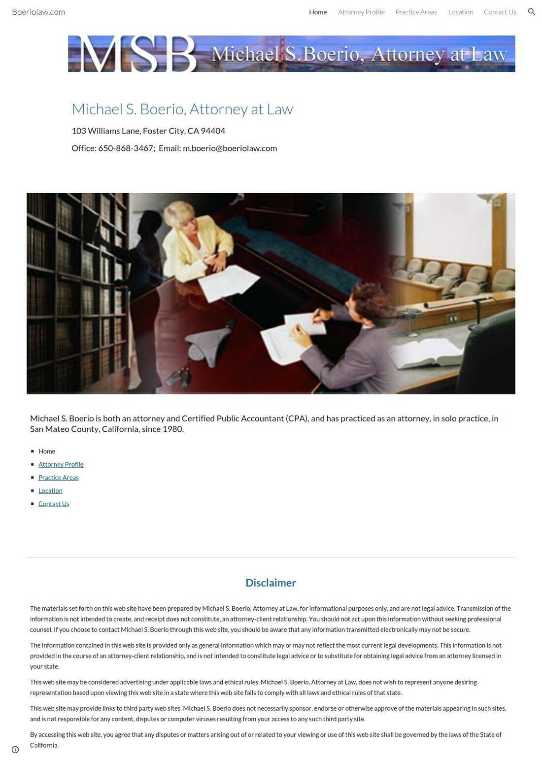 Law Offices of Michael Boerio - San Mateo CA Lawyers