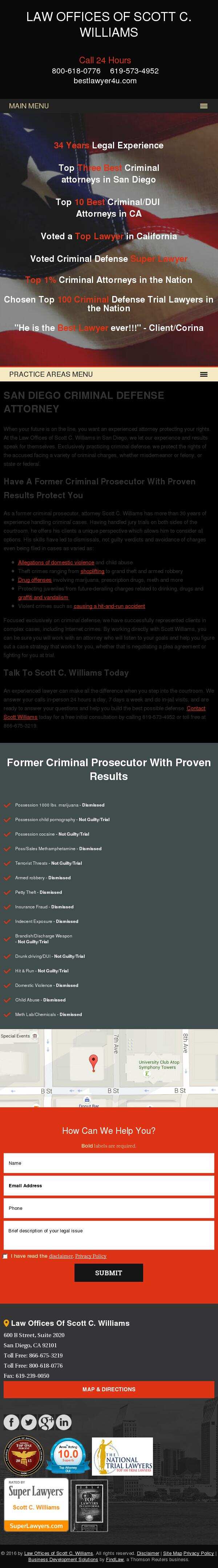 Law Offices of Scott C. Williams - San Diego CA Lawyers