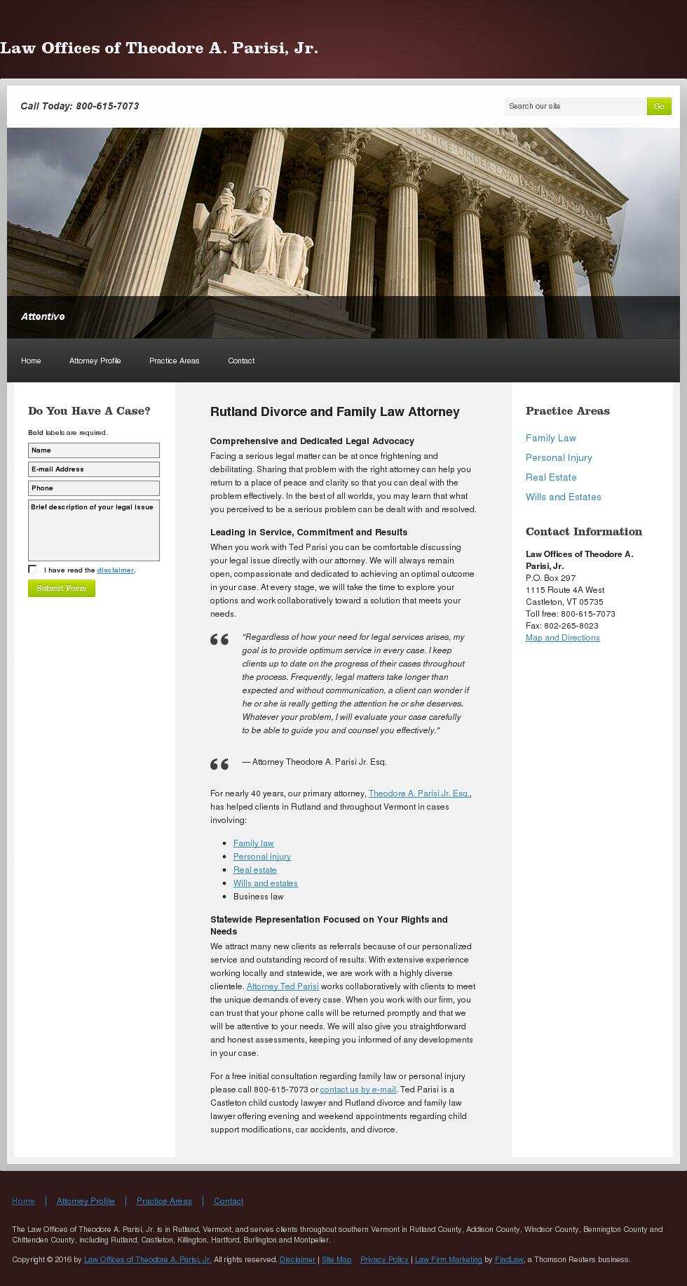 Law Offices of Theodore A. Parisi, Jr. - Castleton VT Lawyers