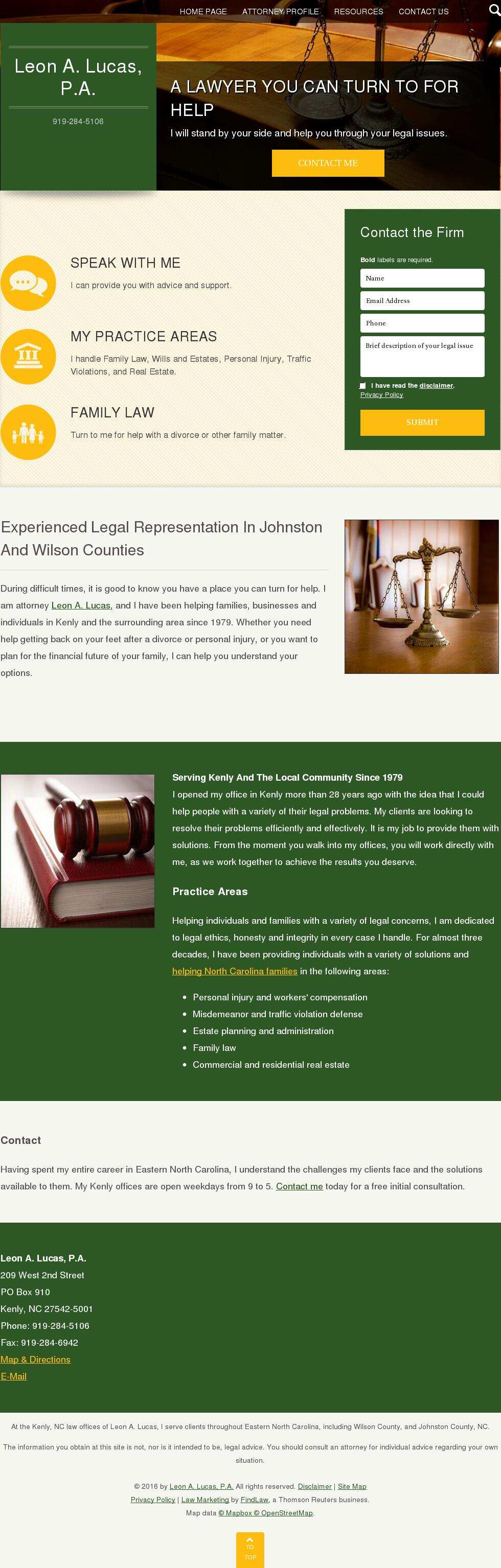 Leon A. Lucas, P.A. - Kenly NC Lawyers