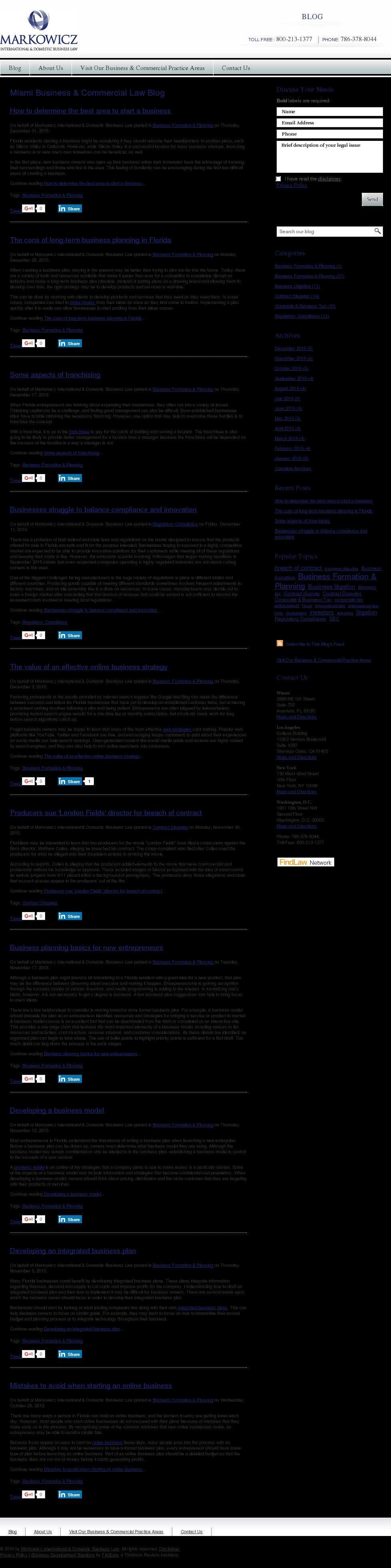 Markowicz International & Domestic Business Law - Sherman Oaks CA Lawyers