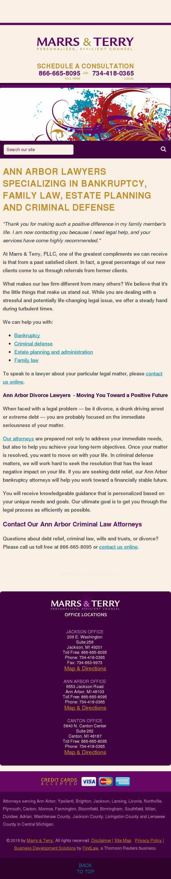 Marrs & Terry - Ann Arbor MI Lawyers