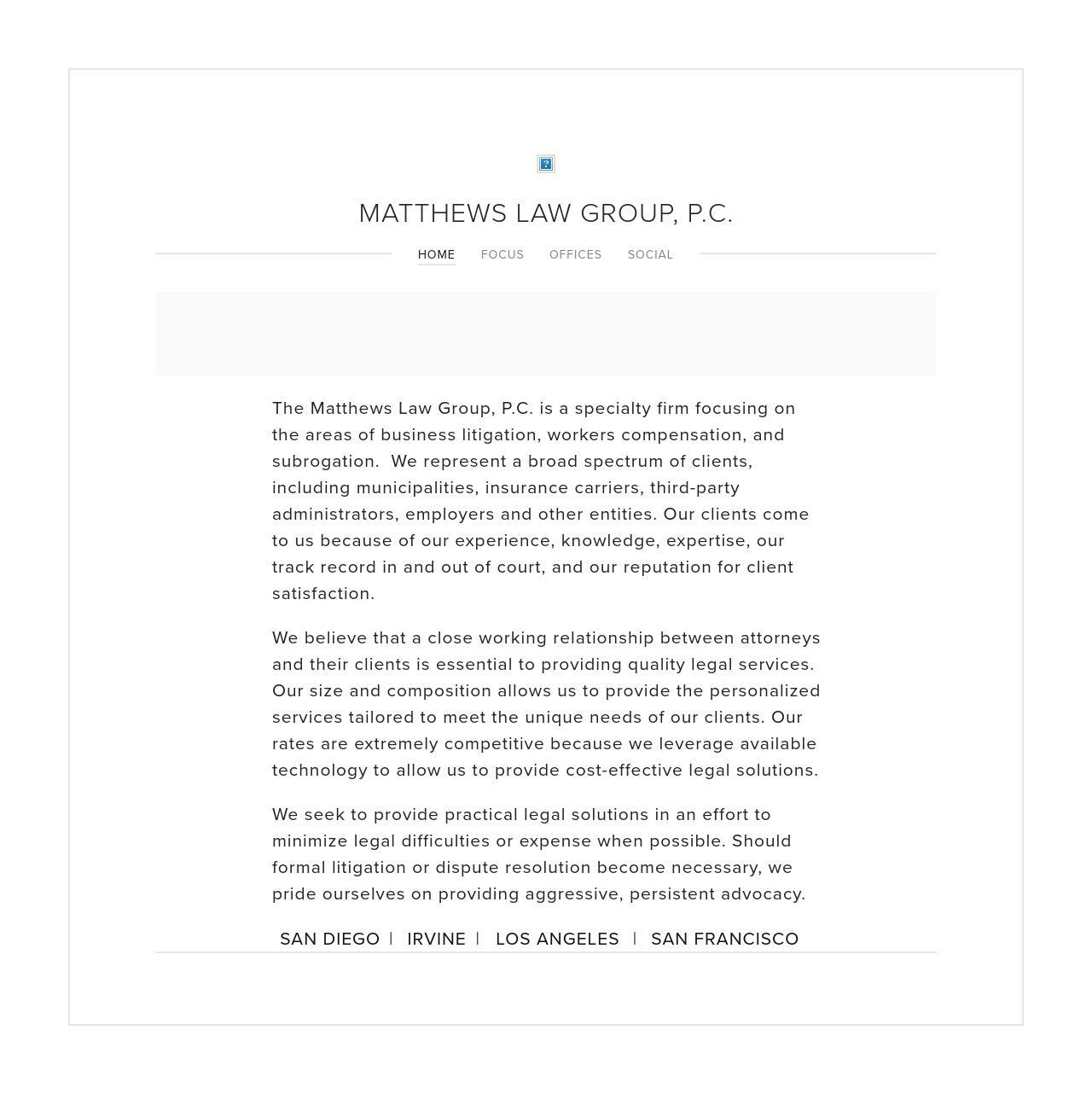 Matthews Law Group, P.C. - San Diego CA Lawyers
