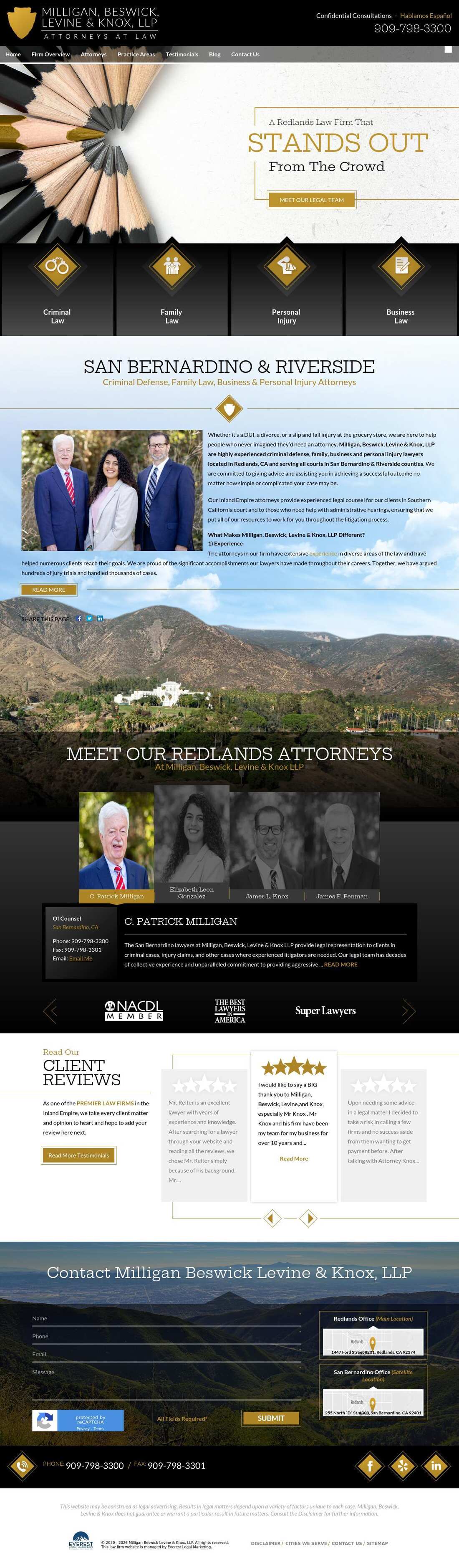 Milligan, Beswick, Levine, Knox, LLP. - San Bernardino CA Lawyers