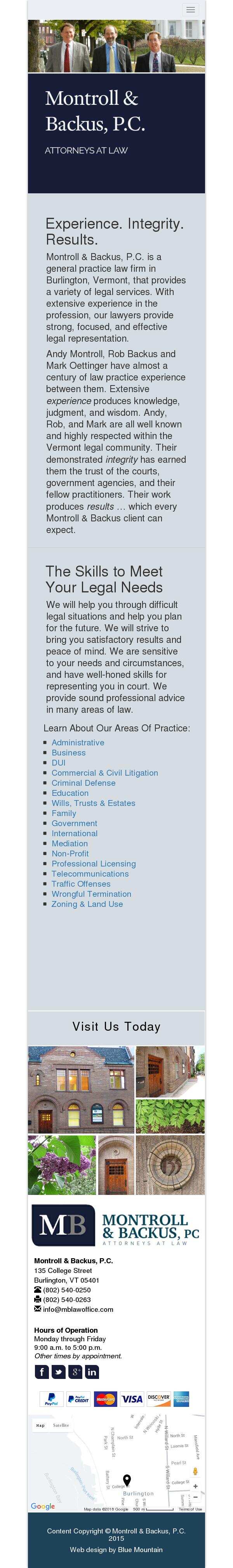Montroll & Backus, P.C. - Burlington VT Lawyers