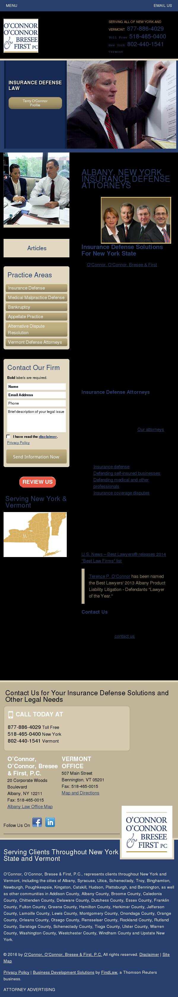 O'Connor, O'Connor, Bresee & First, P.C. - Bennington VT Lawyers