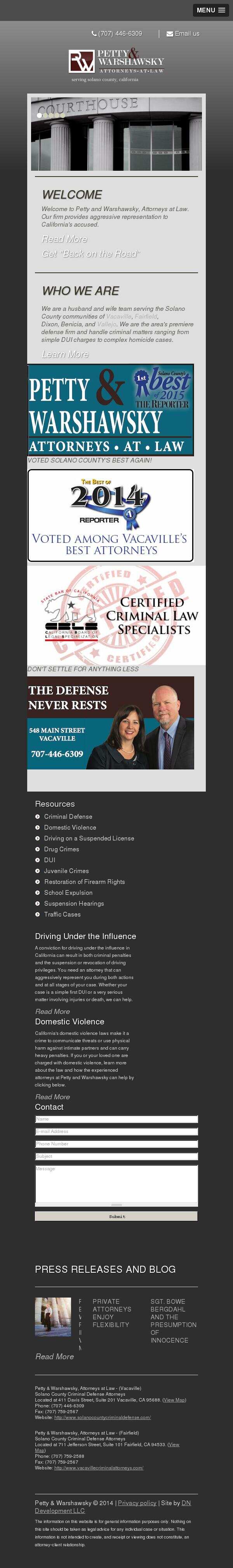 Petty and Warshawsky - Vacaville CA Lawyers