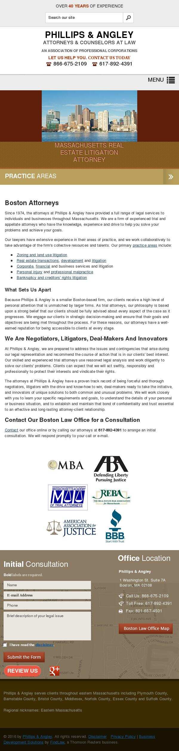 Phillips & Angley - Boston MA Lawyers