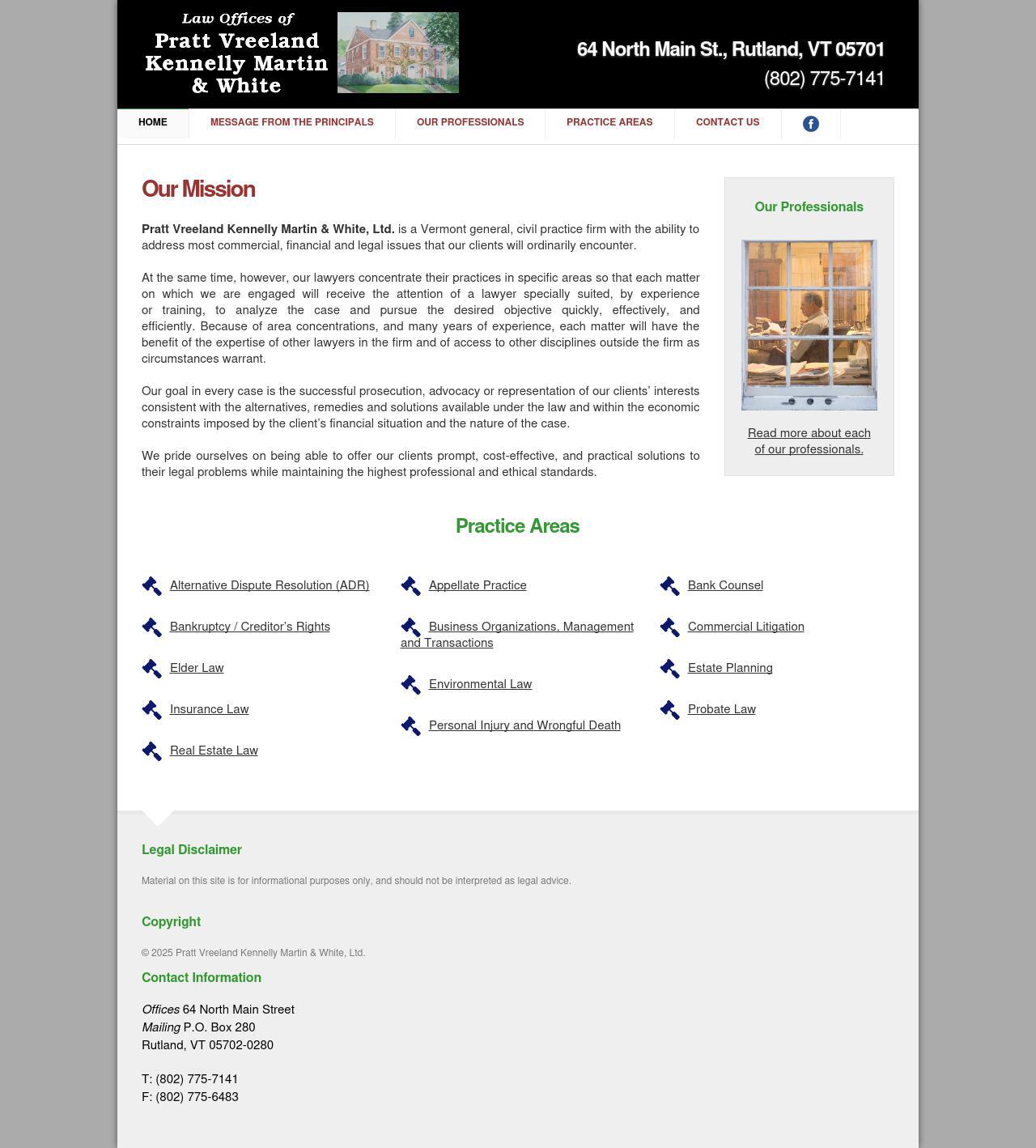 Pratt, Vreeland, Kennelly, Martin & White, LTD. - Rutland VT Lawyers