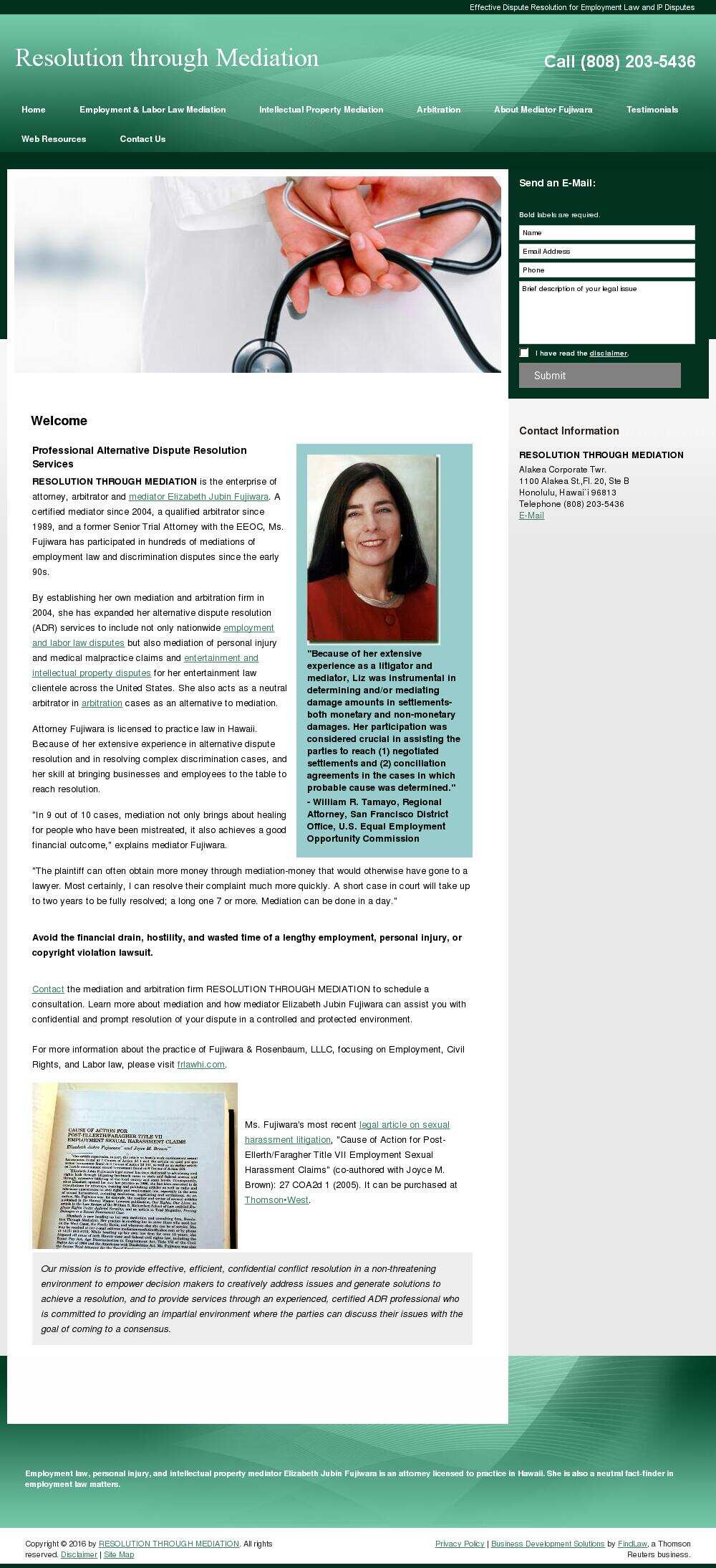 RESOLUTION THROUGH MEDIATION - Honolulu HI Lawyers