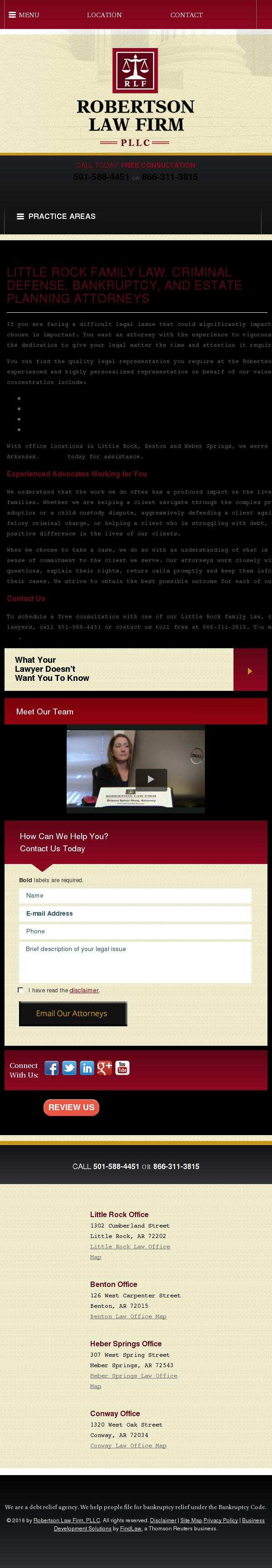 Robertson Law Firm, PLLC - Conway AR Lawyers