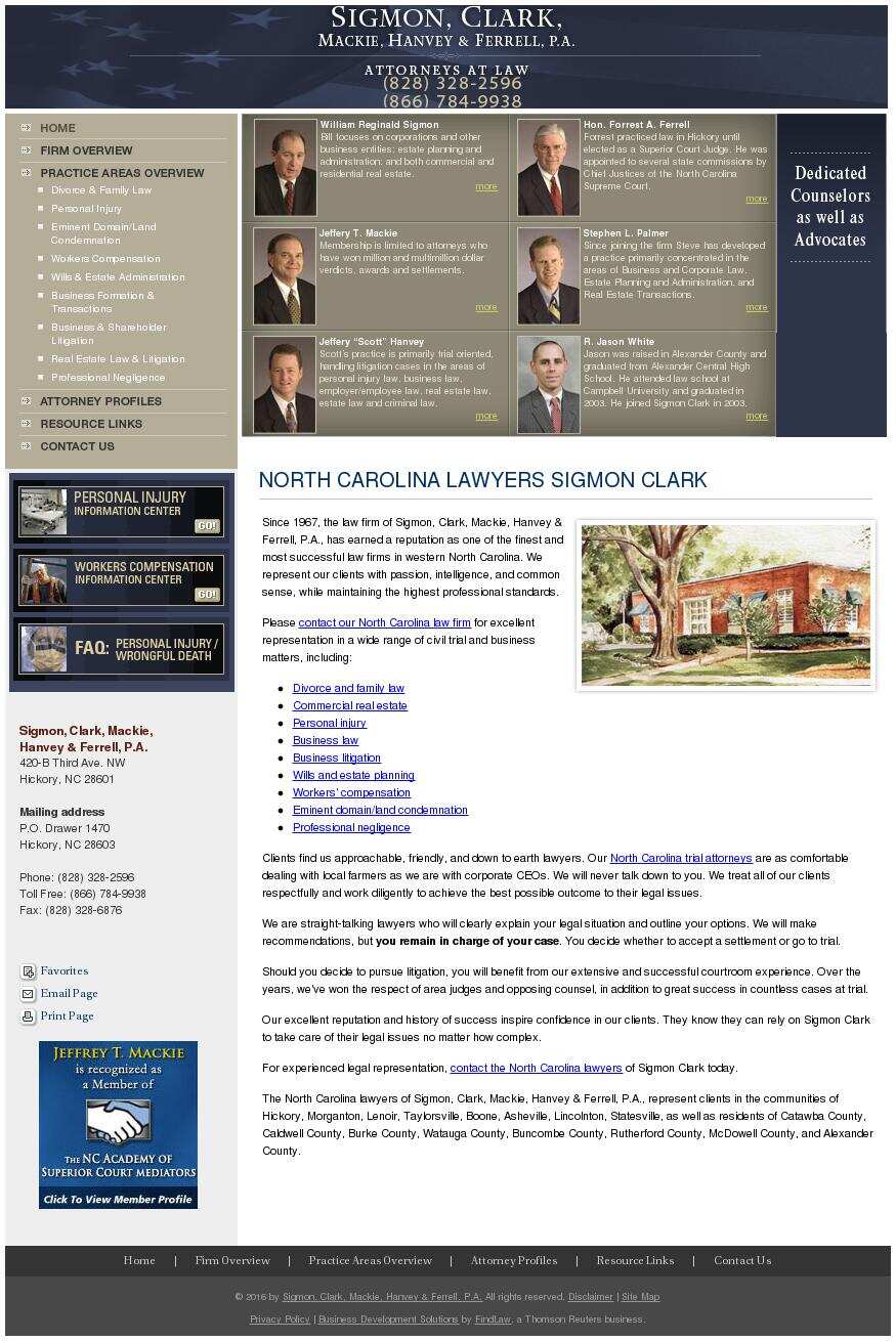 Sigmon, Clark, Mackie, Hanvey & Ferrell, P.A. - Hickory NC Lawyers