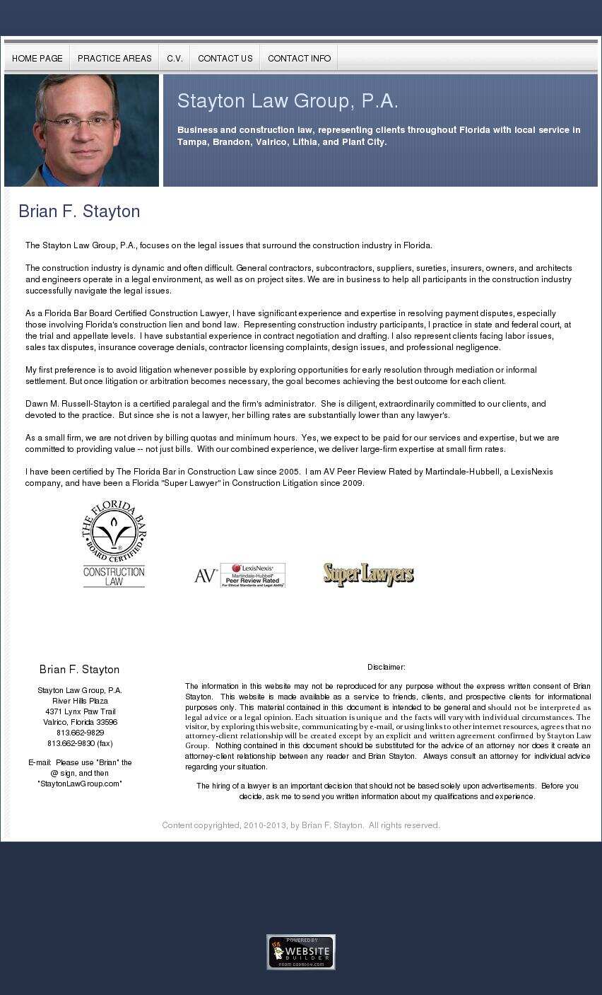 Stayton Law Group, P.A. - Valrico FL Lawyers