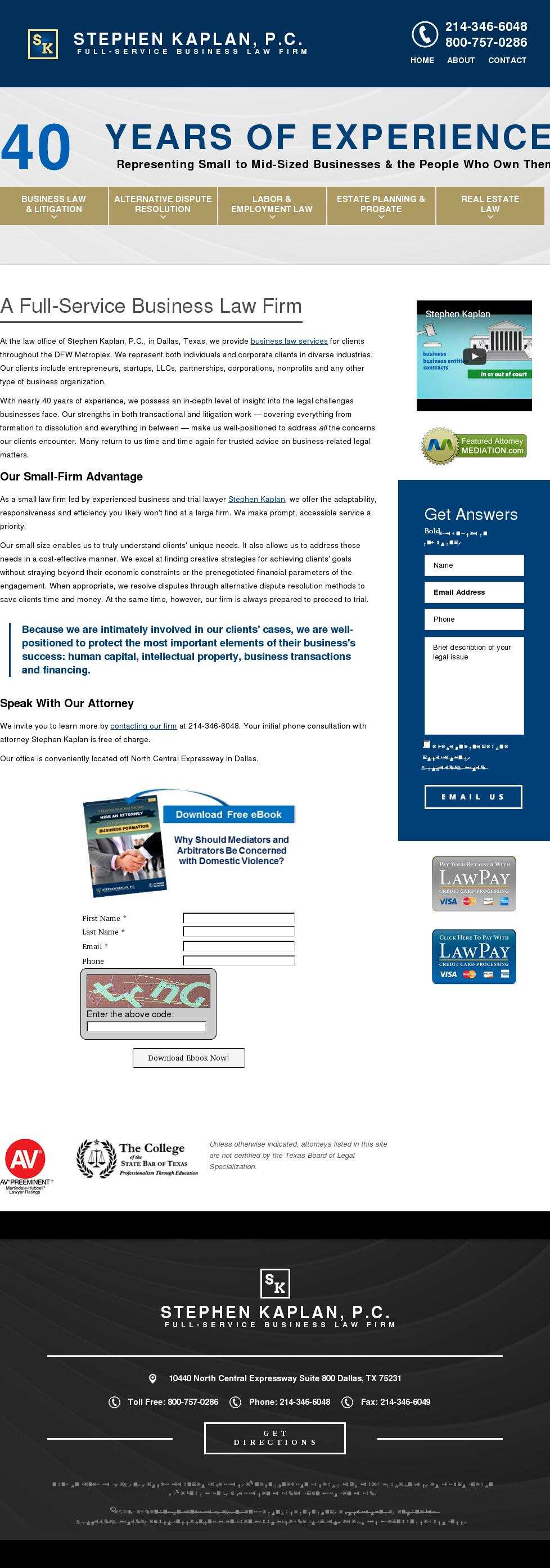 Stephen Kaplan, P.C. - Dallas TX Lawyers