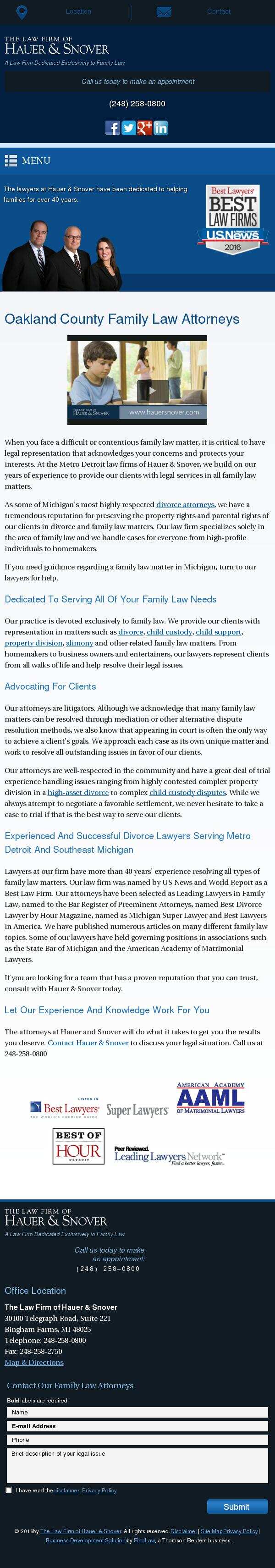 The Law Firm of Hauer & Snover - Bingham Farms MI Lawyers
