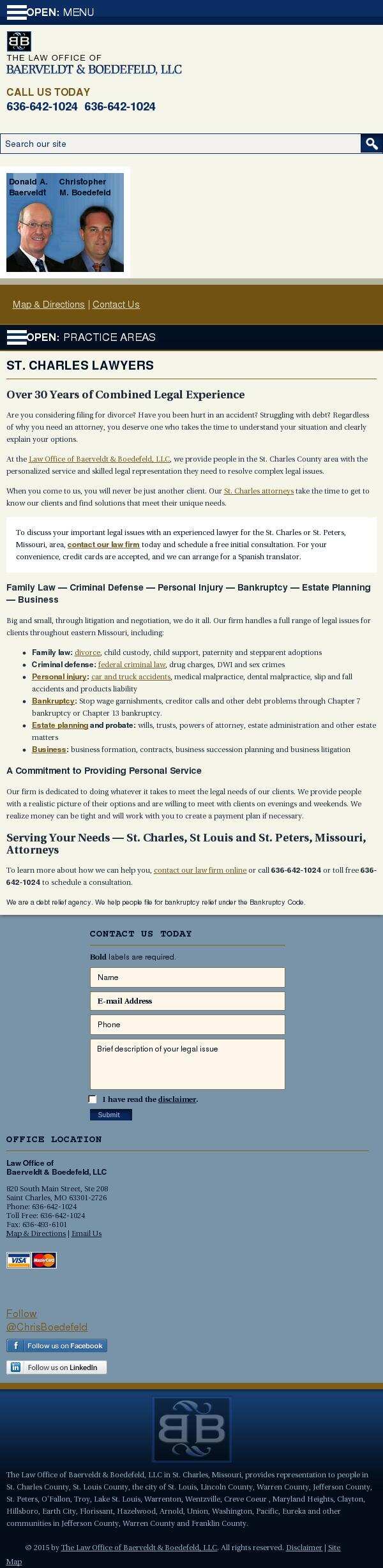 The Law Office of Baerveldt & Boedefeld, LLC - Saint Charles MO Lawyers