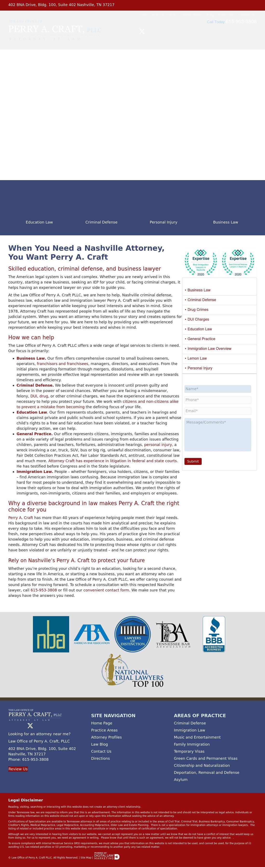 The Law Office of Perry A. Craft, PLLC - Nashville TN Lawyers