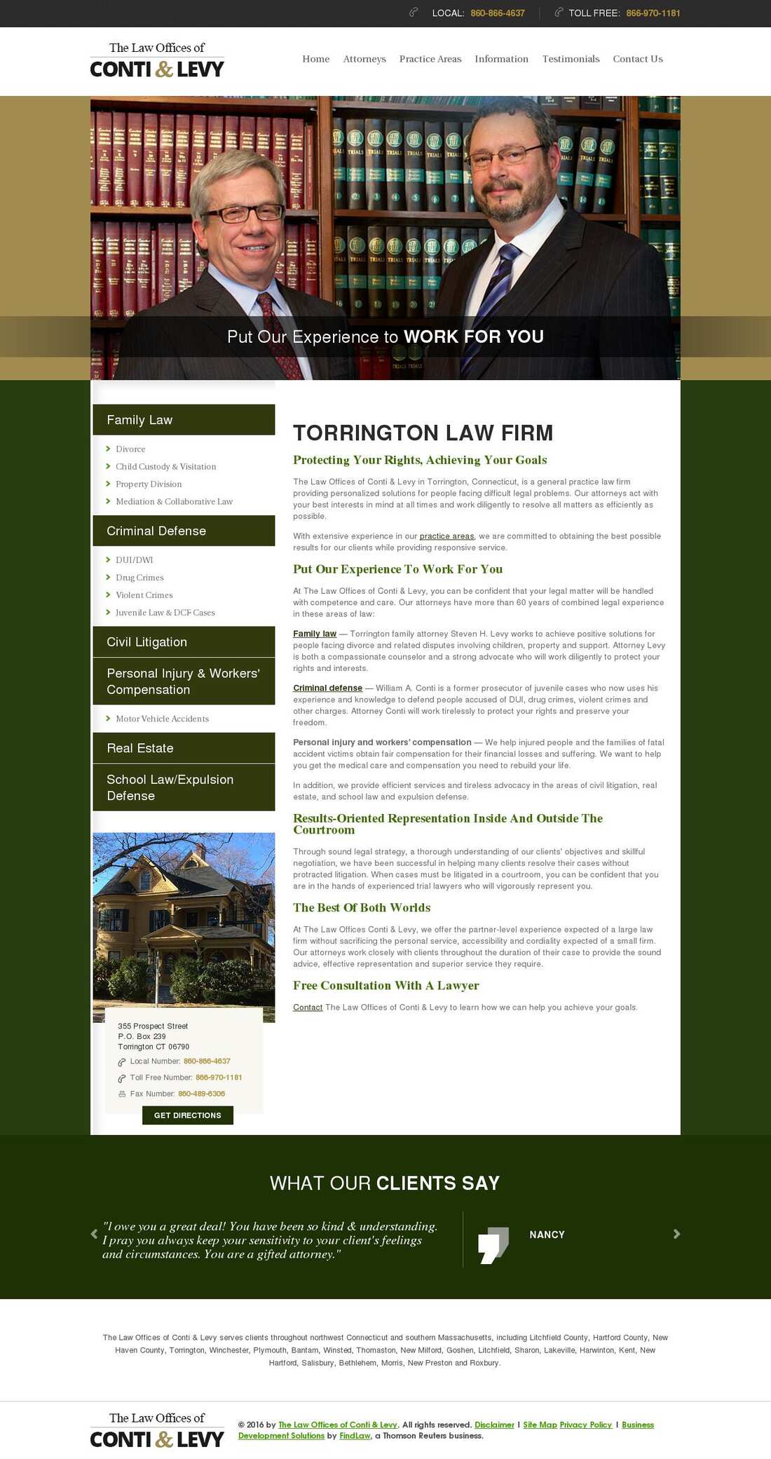 The Law Offices of Conti & Levy - Torrington CT Lawyers