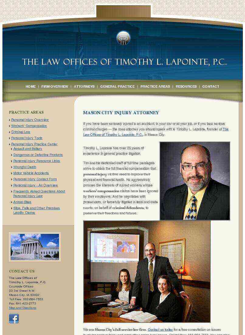The Law Offices of Timothy L. Lapointe, P.C. - Mason City IA Lawyers