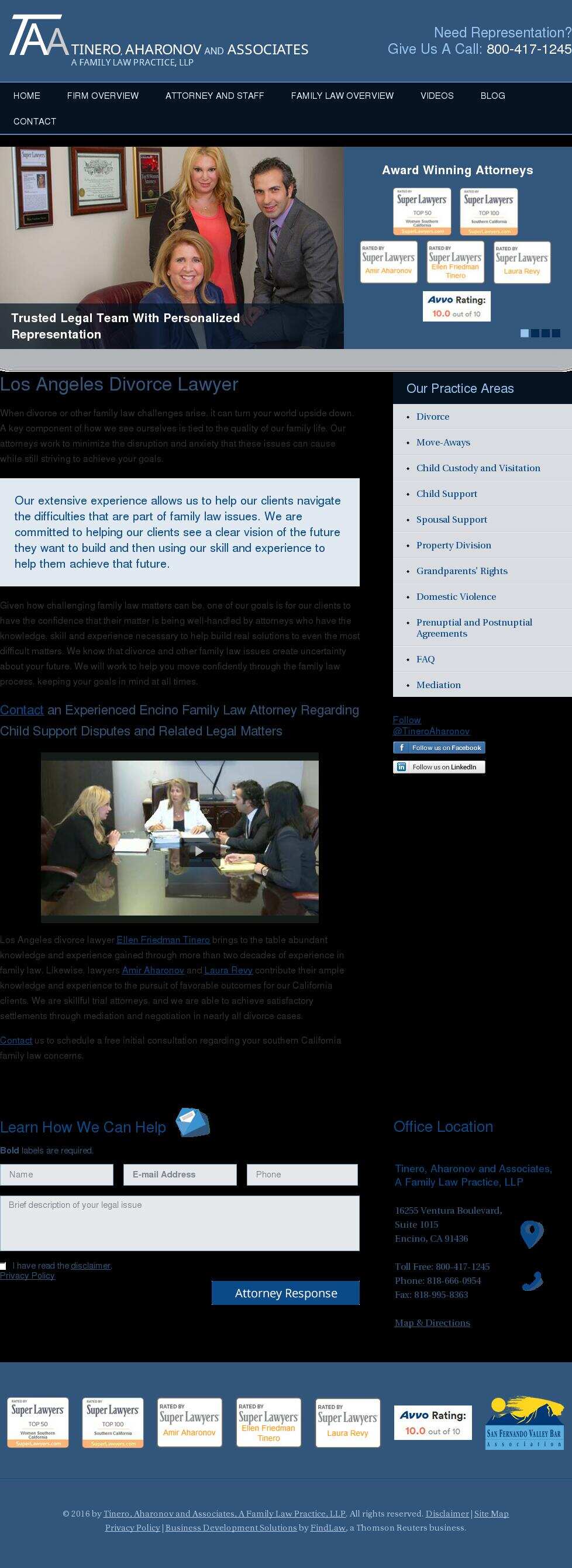 Tinero, Aharonov and Associates, A Family Law Practice, LLP - Encino CA Lawyers