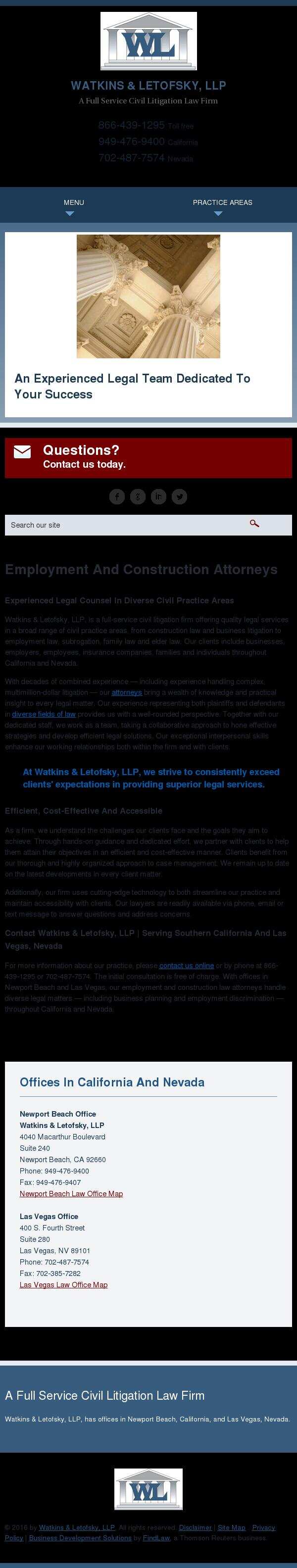 Watkins & Letofsky, LLP - Newport Beach CA Lawyers