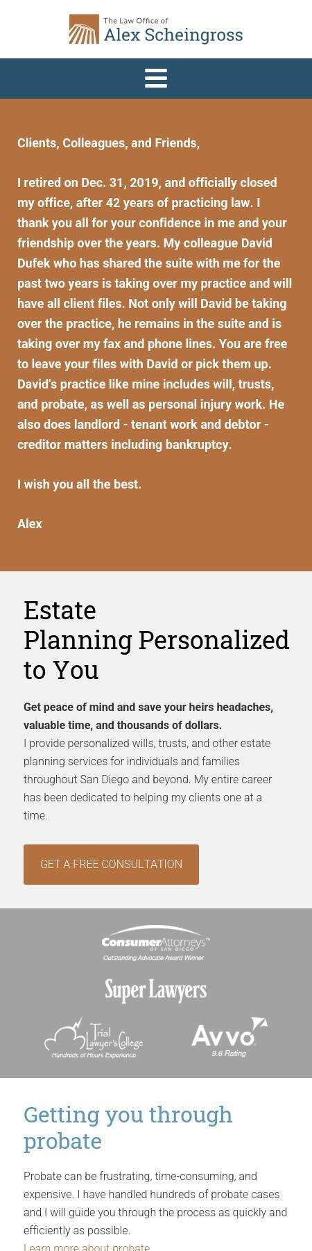 Alex B. Scheingross - San Diego CA Lawyers