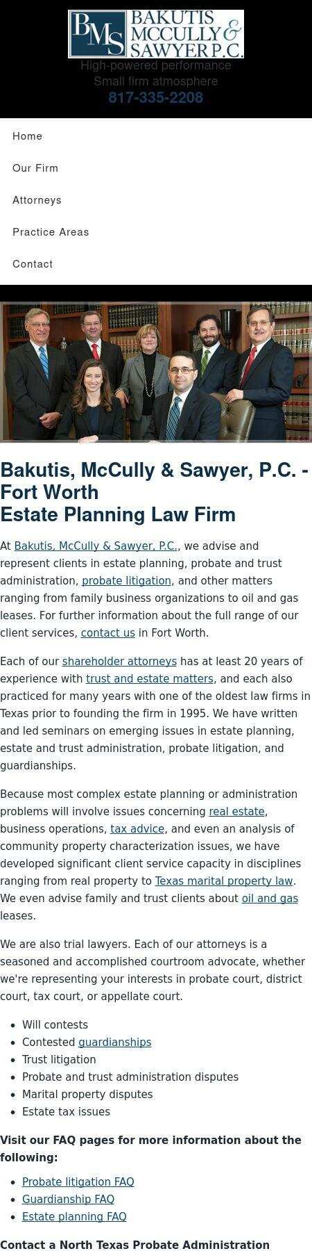 Bakutis, McCully & Sawyer, P.C. - Fort Worth TX Lawyers