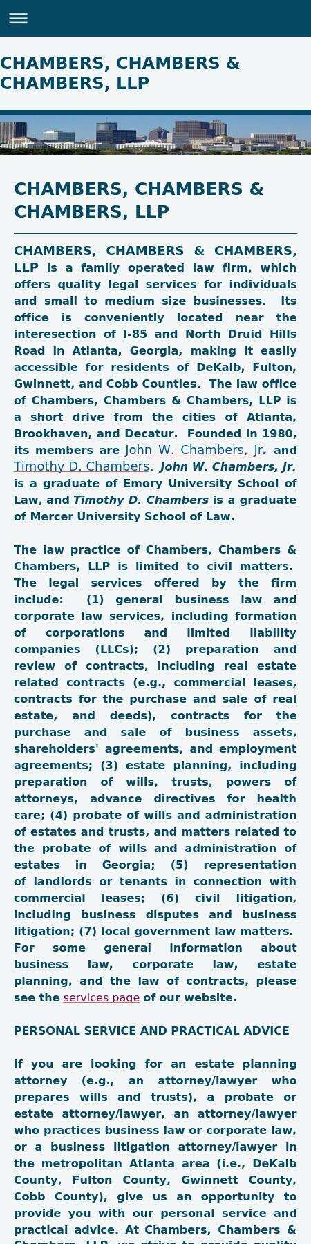Chambers Chambers & Chambers LLP - Atlanta GA Lawyers