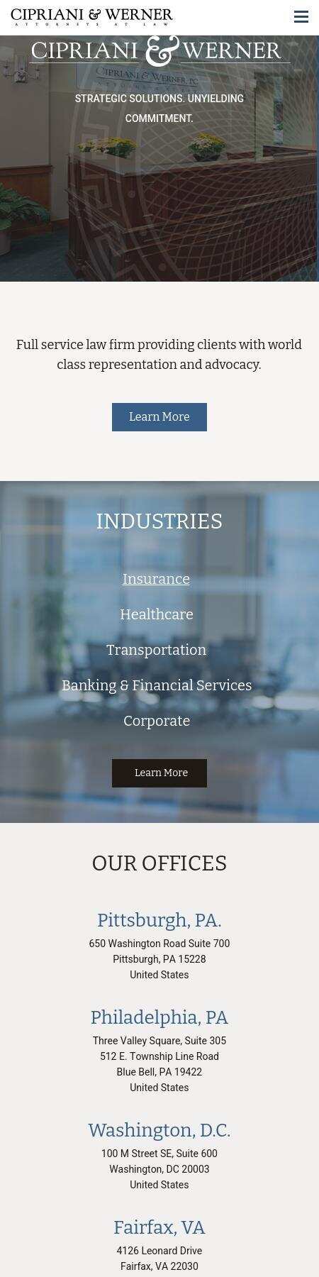 Cipriani & Werner, P.C. - Pittsburgh PA Lawyers