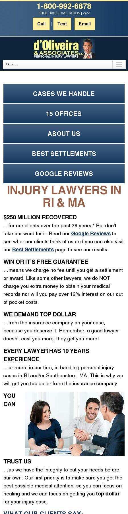 Rhode Island Personal Injury Lawyers | d'Oliveira & Associates -   Lawyers