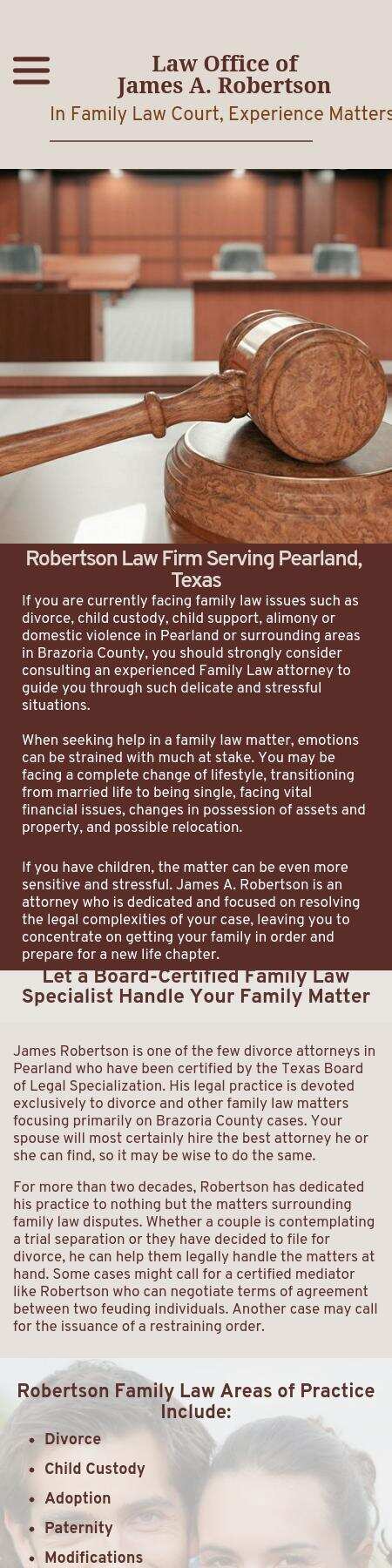 James A. Robertson, Attorney at Law - Pearland TX Lawyers