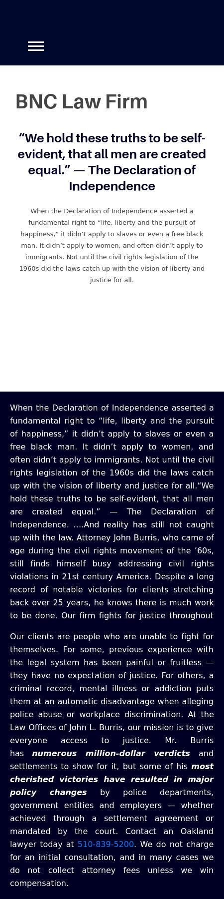 Law Office of John L. Burris - Oakland CA Lawyers