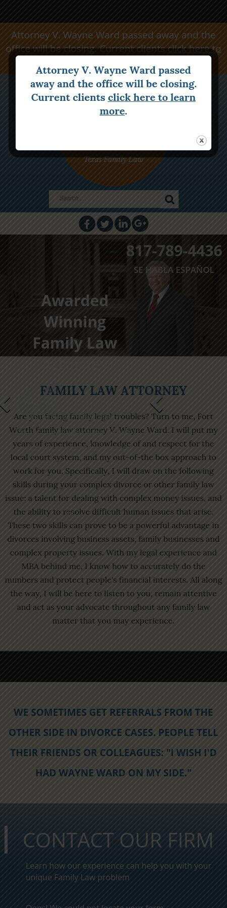 Law Office of V. Wayne Ward - Fort Worth TX Lawyers