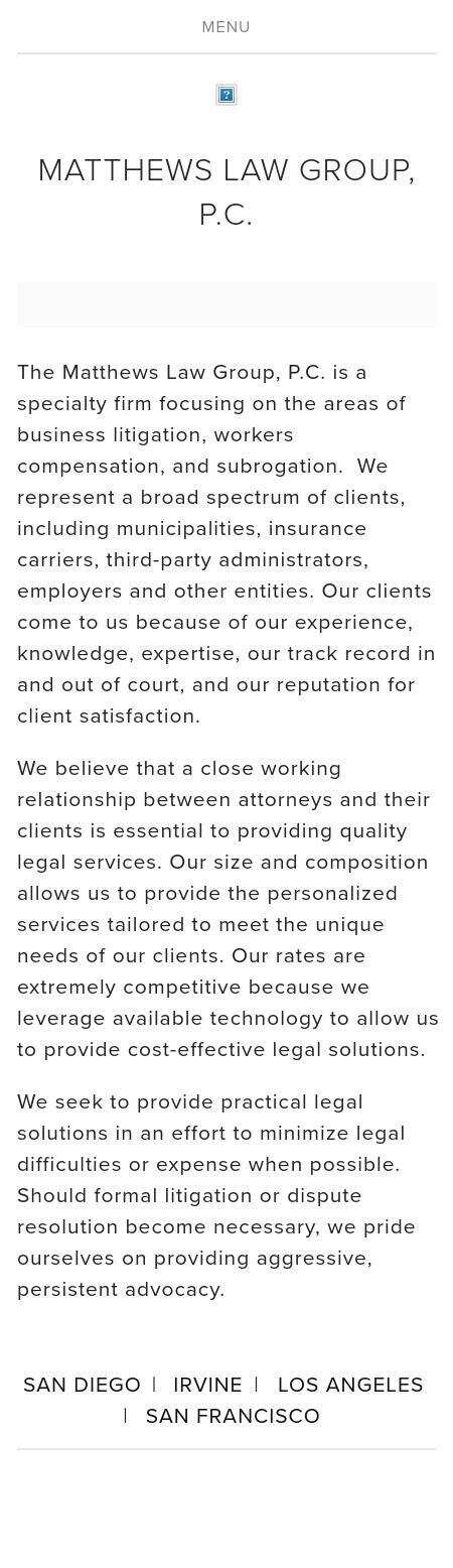Matthews Law Group, P.C. - Los Angeles CA Lawyers