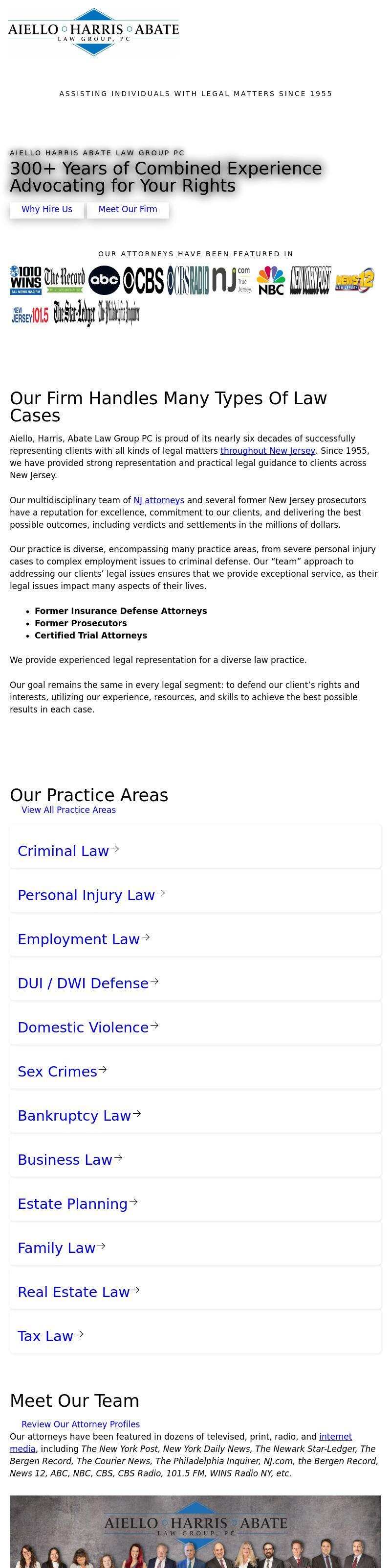 Aiello, Harris, Marth, Tunnero, Pastor & Schiffman, PC Attorneys At Law - East Brunswick NJ Lawyers