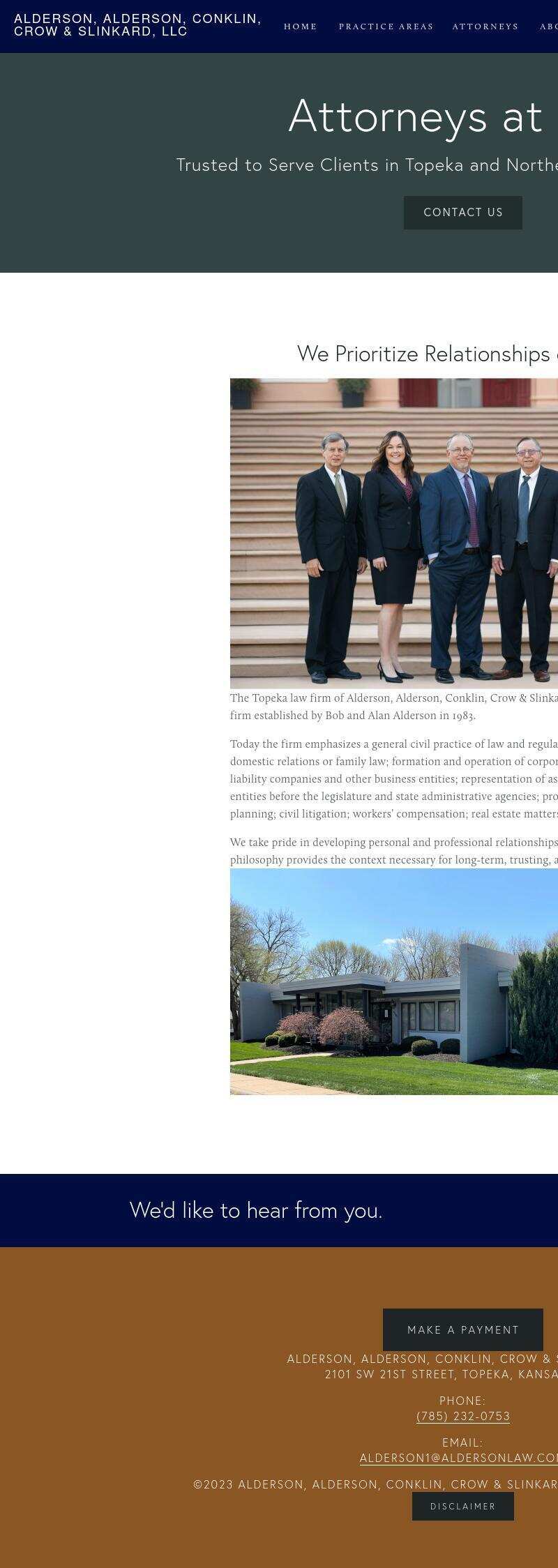 Alderson, Alderson, Weiler, Conklin, Burghart & Crow, L.L.C. - Topeka KS Lawyers