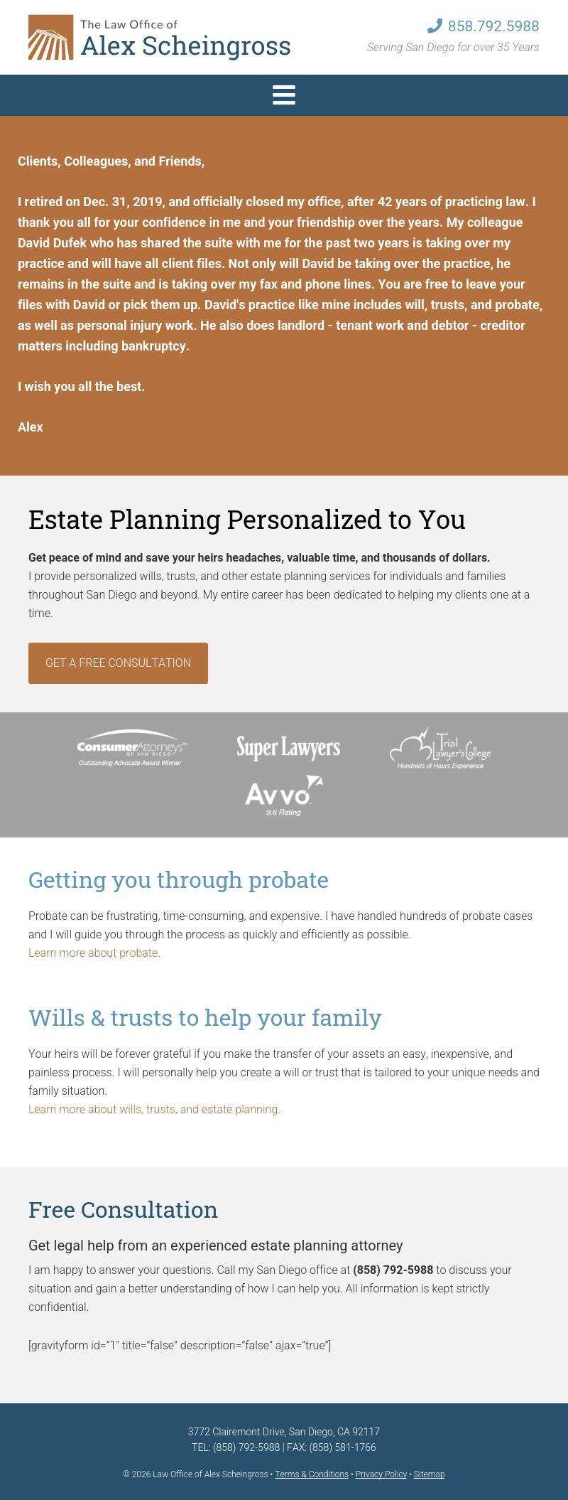 Alex B. Scheingross - San Diego CA Lawyers