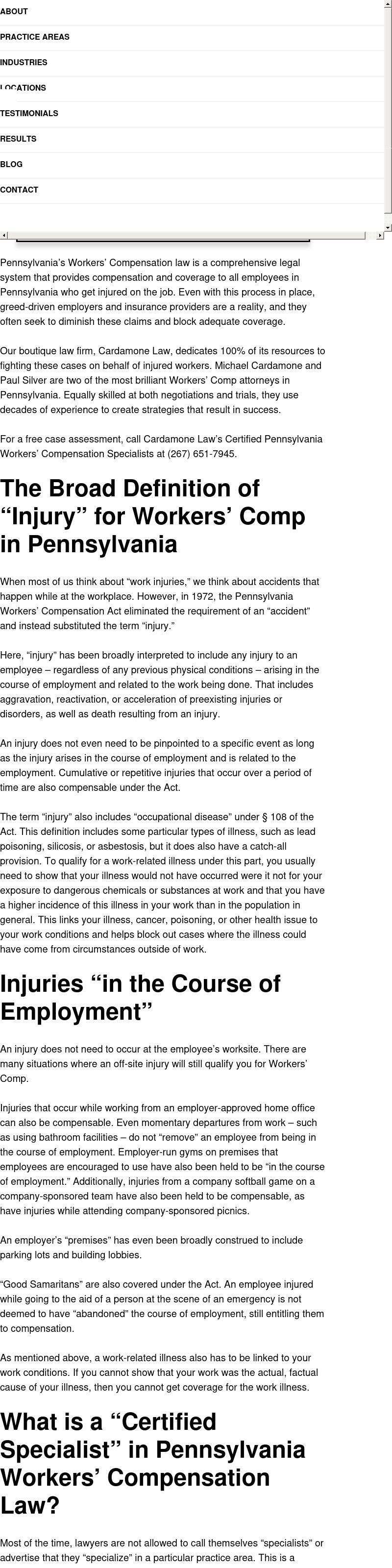 Cardamone Law Firm - Workers' Compensation Lawyers - Center Valley PA Lawyers