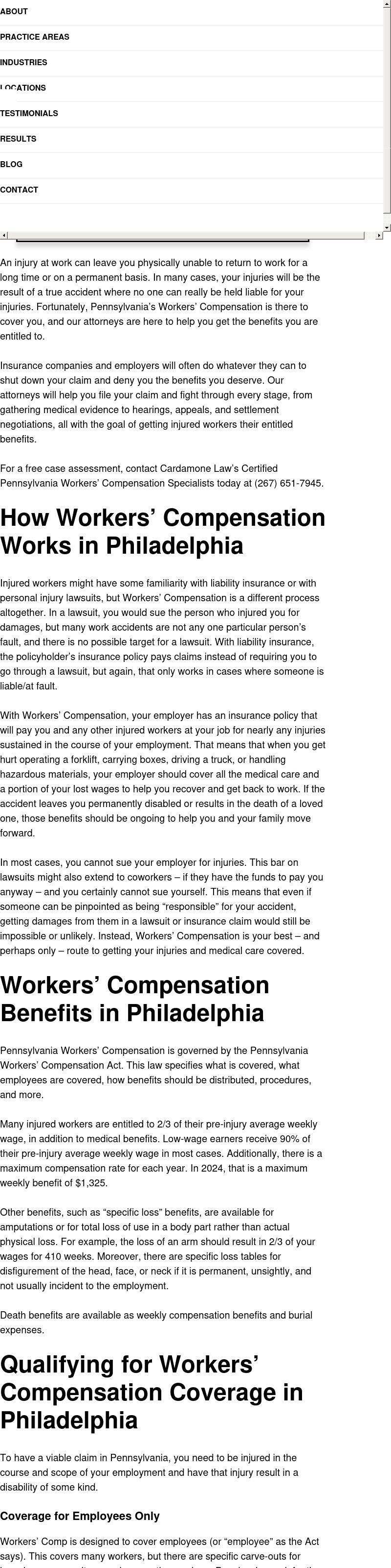 Cardamone Law Firm - Workers' Compensation Lawyers - Philadelphia PA Lawyers