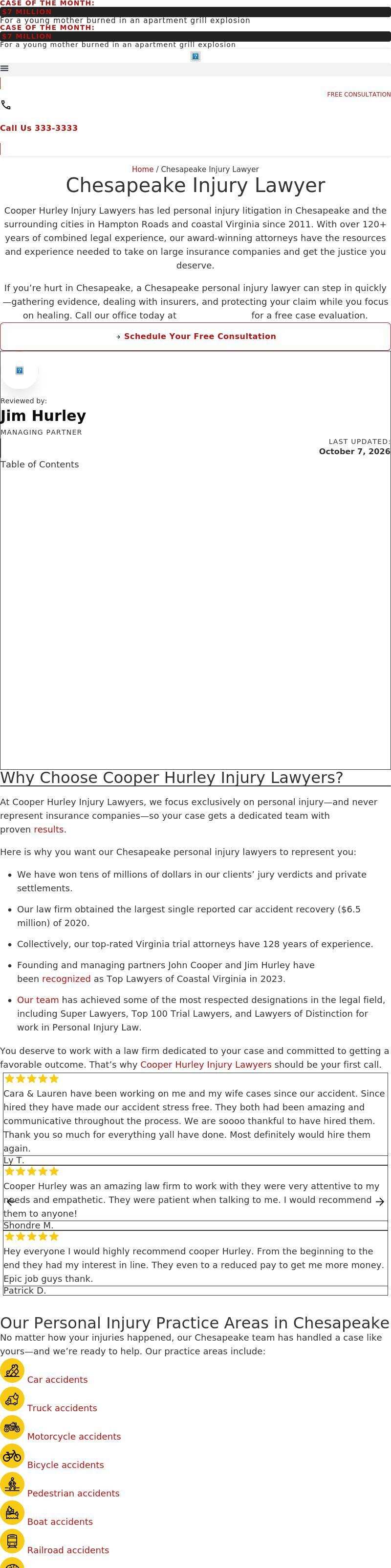 Cooper Hurley Injury Lawyers - Chesapeake VA Lawyers