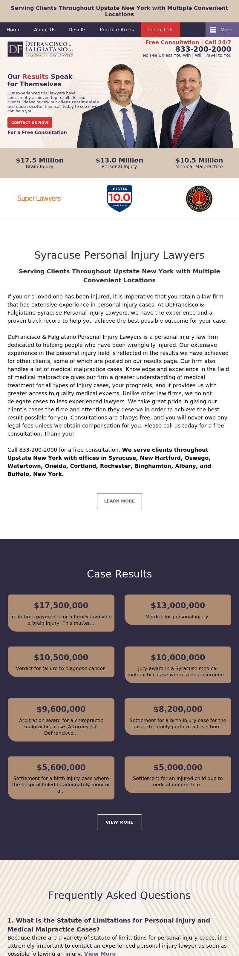 DeFrancisco & Falgiatano Law Firm - Syracuse NY Lawyers